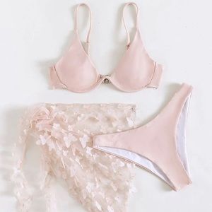 Brand new light pink bikini with cover up